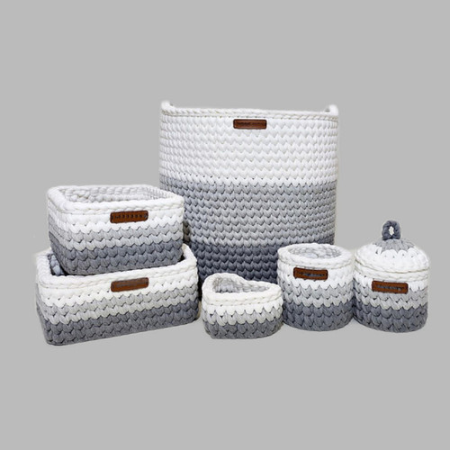 سبد قلاب بافی تریکو طرح سیسمونی اتاق کودک کد 89 مجموعه 6 عددی