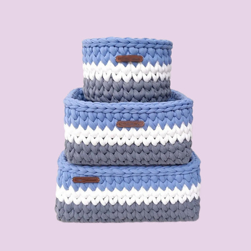 سبد قلاب بافی تریکو طرح سیسمونی نوزادی کد 2354 مجموعه 3 عددی