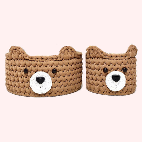 سبد قلاب بافی تریکو طرح خرسی کد 62 مجموعه 2 عددی