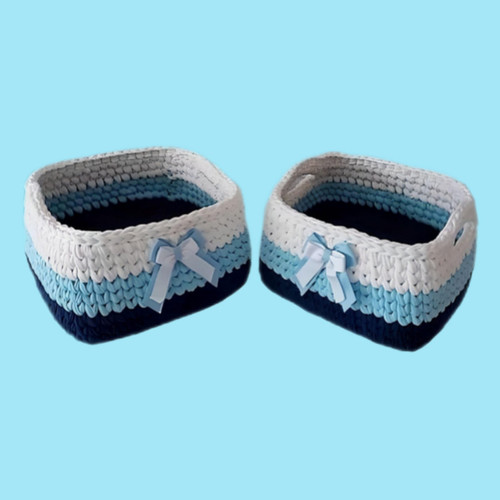 سبد قلاب بافی تریکو مدل لیلا مجموعه 2 عددی